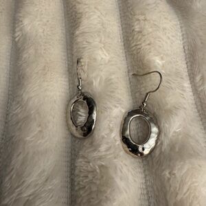 Silver Jeans Hammered Oval Earrings